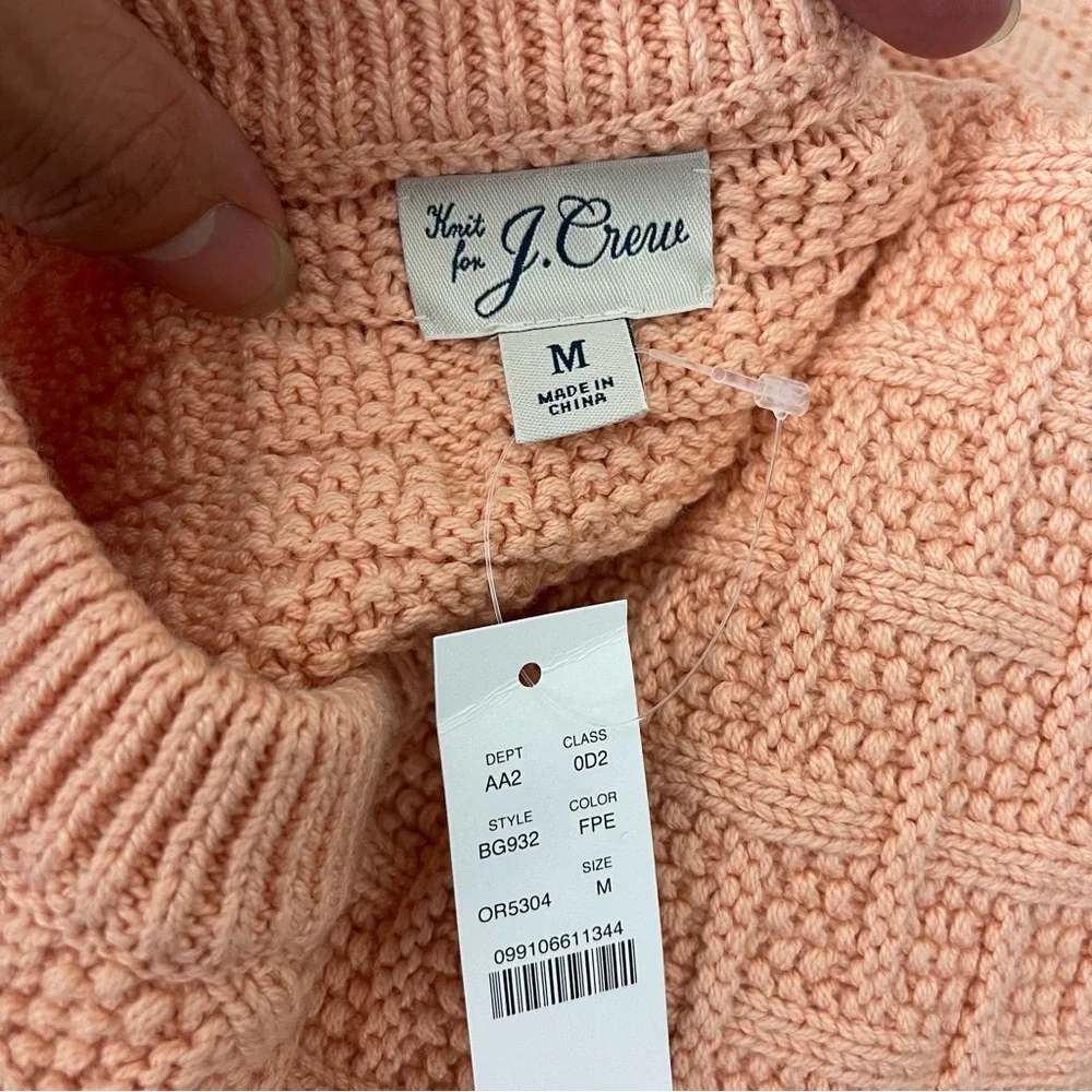 J. Crew Cotton Sweater in Checkered Stitch